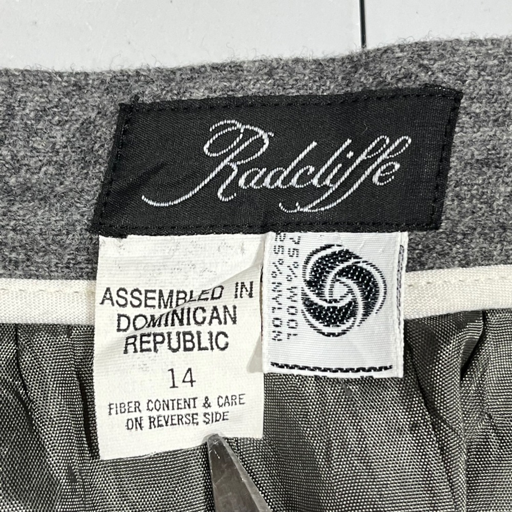 Radcliffe VTG Heritage Old Money Gray Wool Blend Midi Skirt Lined Size 14 Preppy - Picture 7 of 8